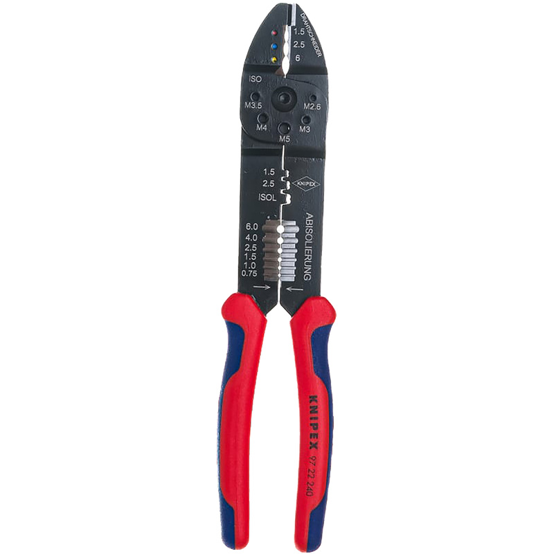 Изображение товара Профессиональные пресс-клещи Knipex KN-9722240SB для опрессовки и резки кабеля