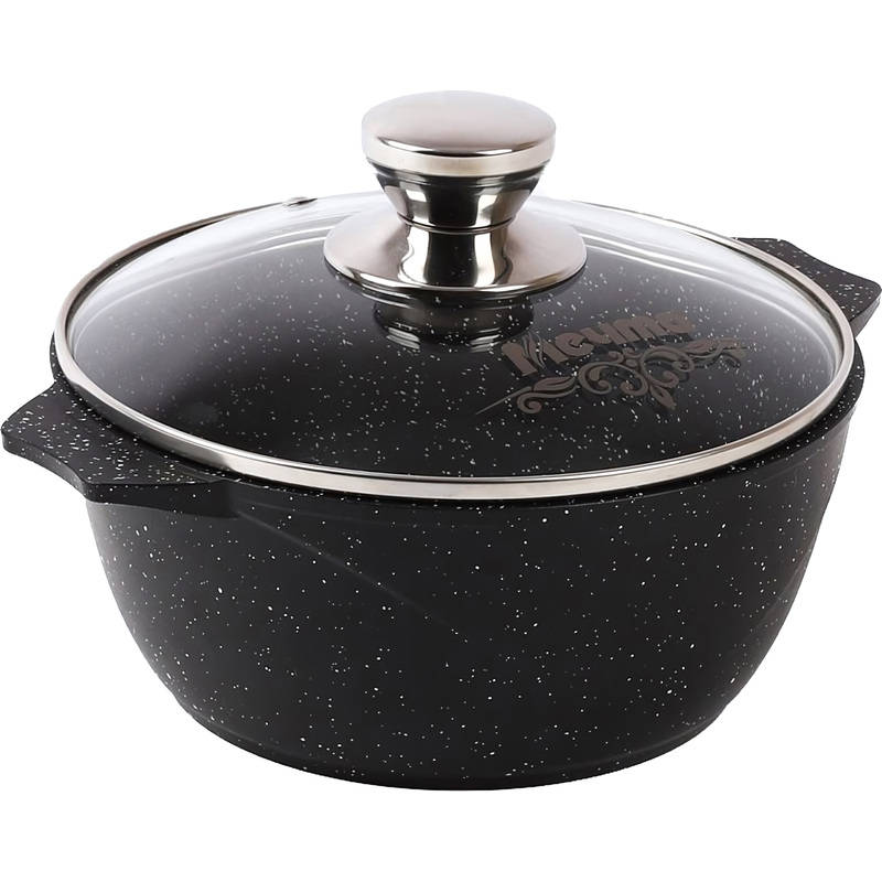Изображение товара Кастрюля Мечта Гранит black 3 л с крышкой из алюминия