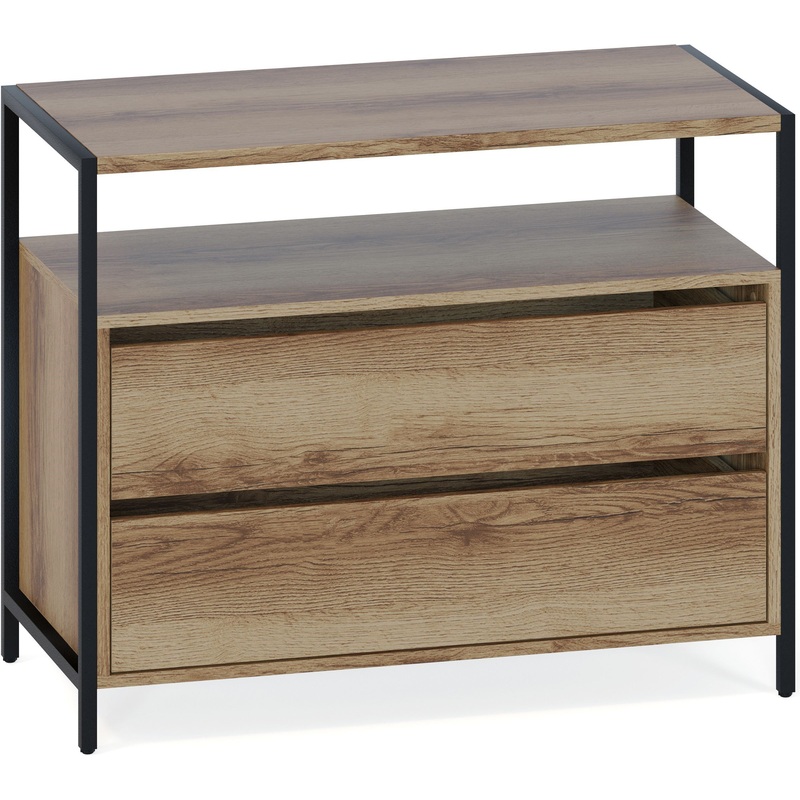 Изображение товара Комод Т-400 с нишей из дуб делано с металлическим каркасом 940х449х755 мм