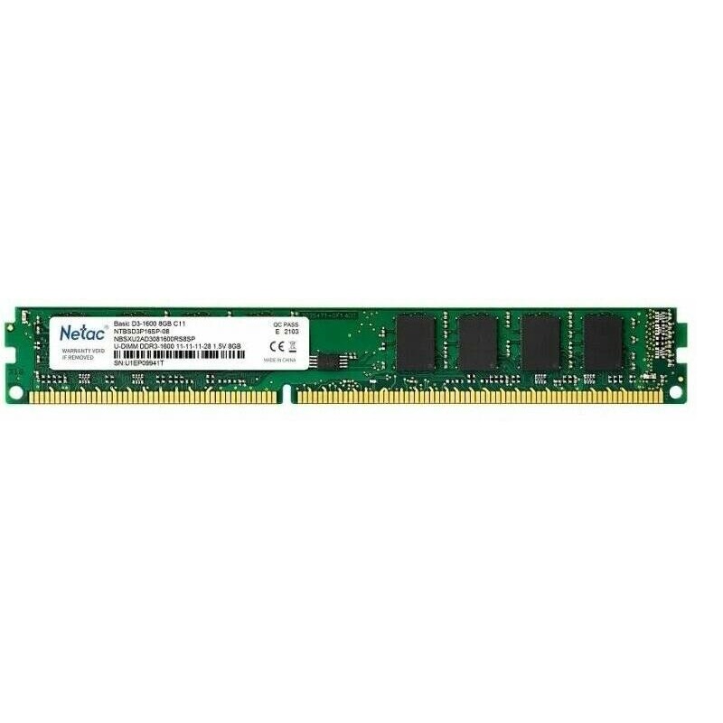 Изображение товара Оперативная память Netac 8 ГБ DIMM DDR3 NTBSD3P16SP-08 для настольных ПК
