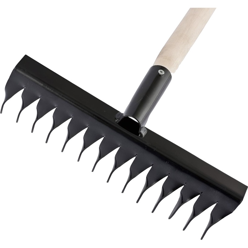Изображение товара Грабли прямые с витыми зубьями сталь 9 см (черенок 120 см)