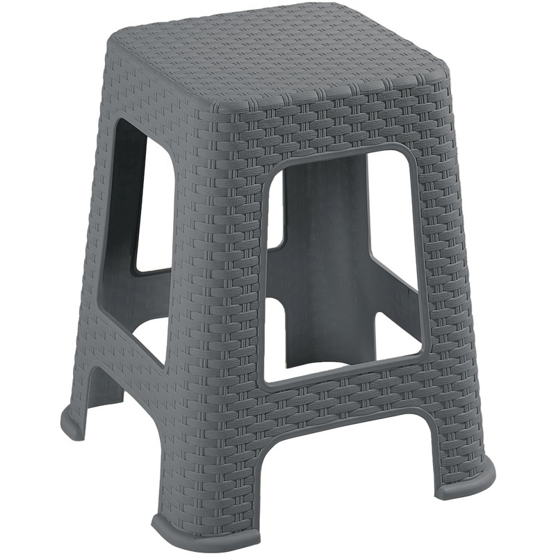 Изображение товара Табурет Ротанг квадратный серый (полипропилен)