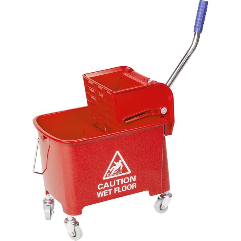 Изображение товара Уценка. Тележка уборочная одноведёрная Luscan Professional 1x20 л с отжимом красная