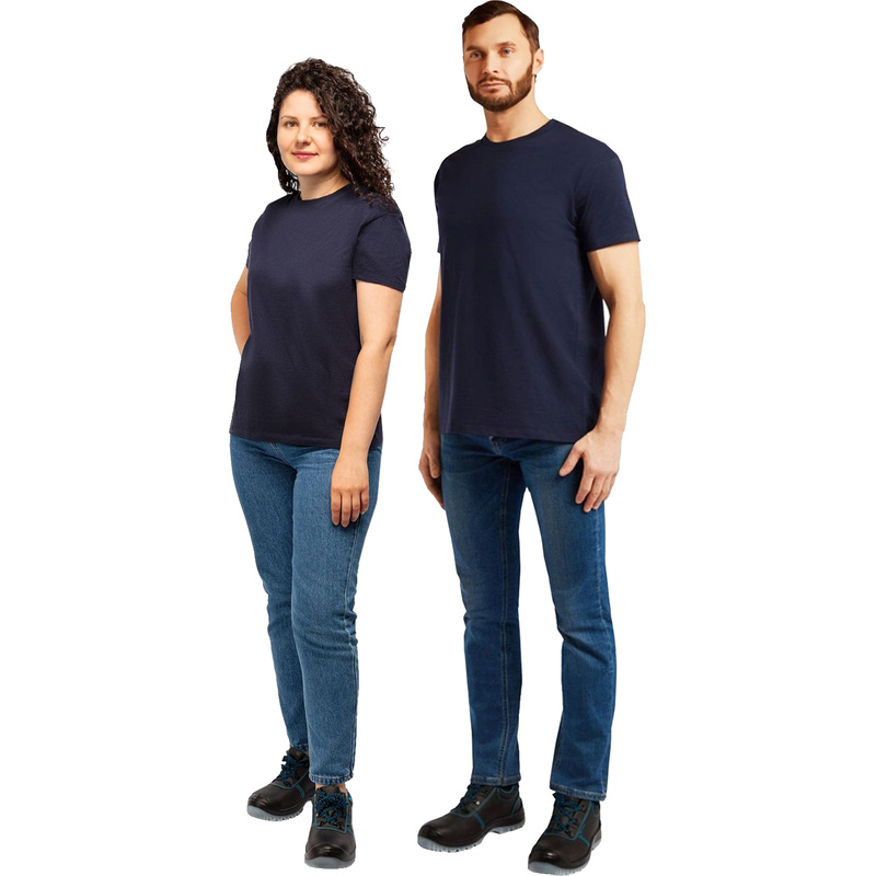 Изображение товара Футболка Imperial 190 синяя короткий рукав 100% хлопок (размер L)