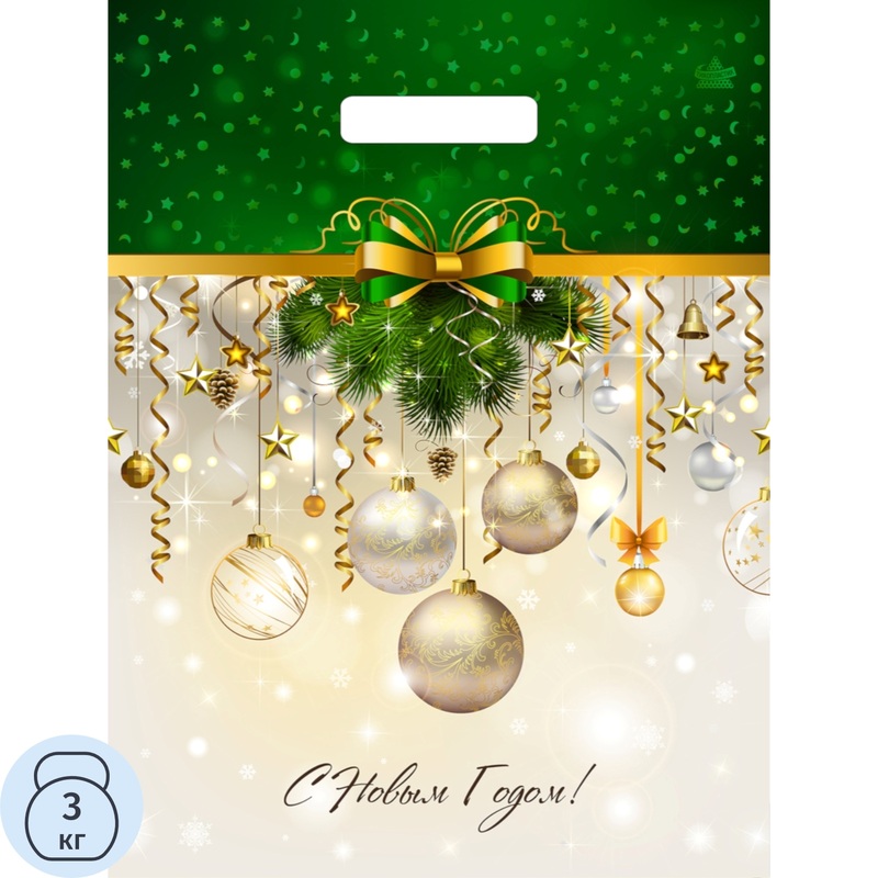 Изображение товара Пакет подарочный Тикопластик Новогоднее украшение (40x31x0.2 см)
