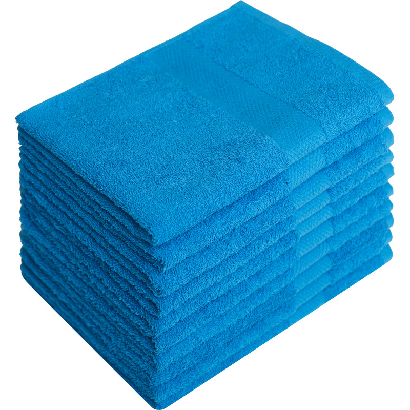 Изображение товара Набор махровых полотенец 10 штук 50x90 см голубого цвета