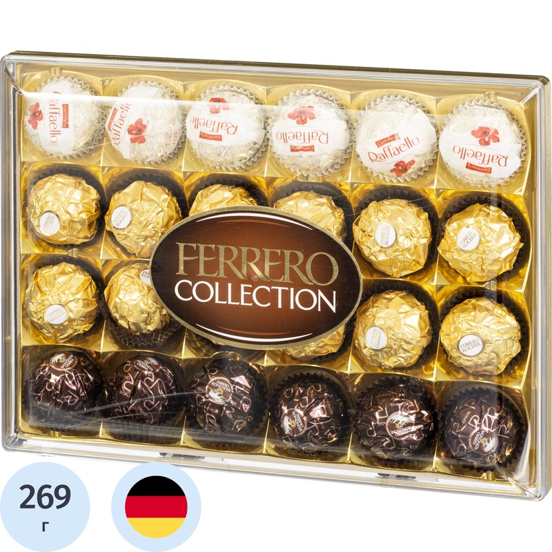 Изображение товара Конфеты Ferrero Collection 269 г ассорти шоколадных конфет с орехами и кокосом