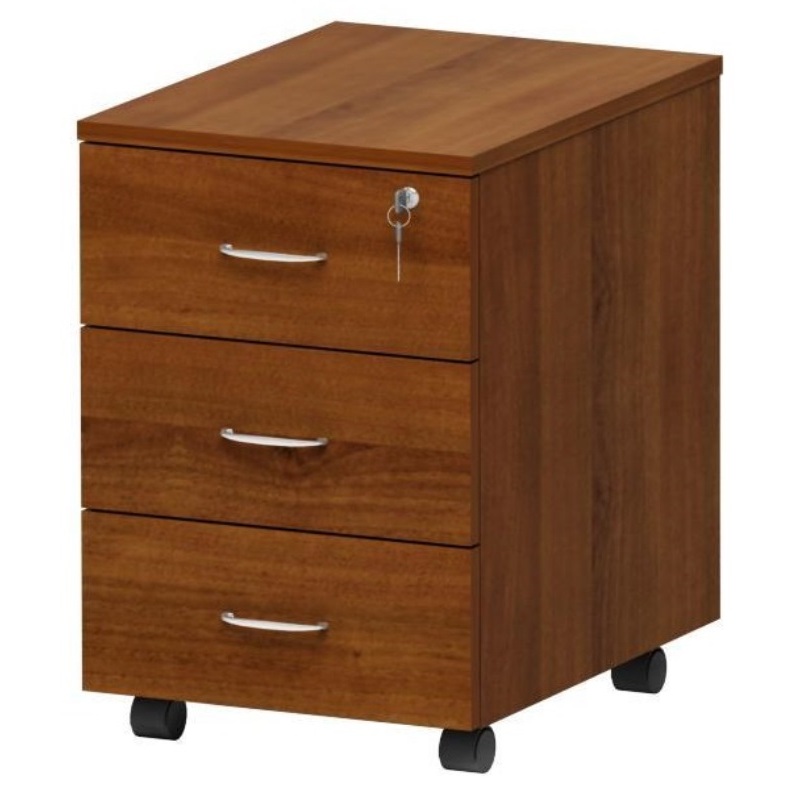 Изображение товара Тумба подкатная Эко с замком (орех, 404x454x573 мм, 3 ящика)