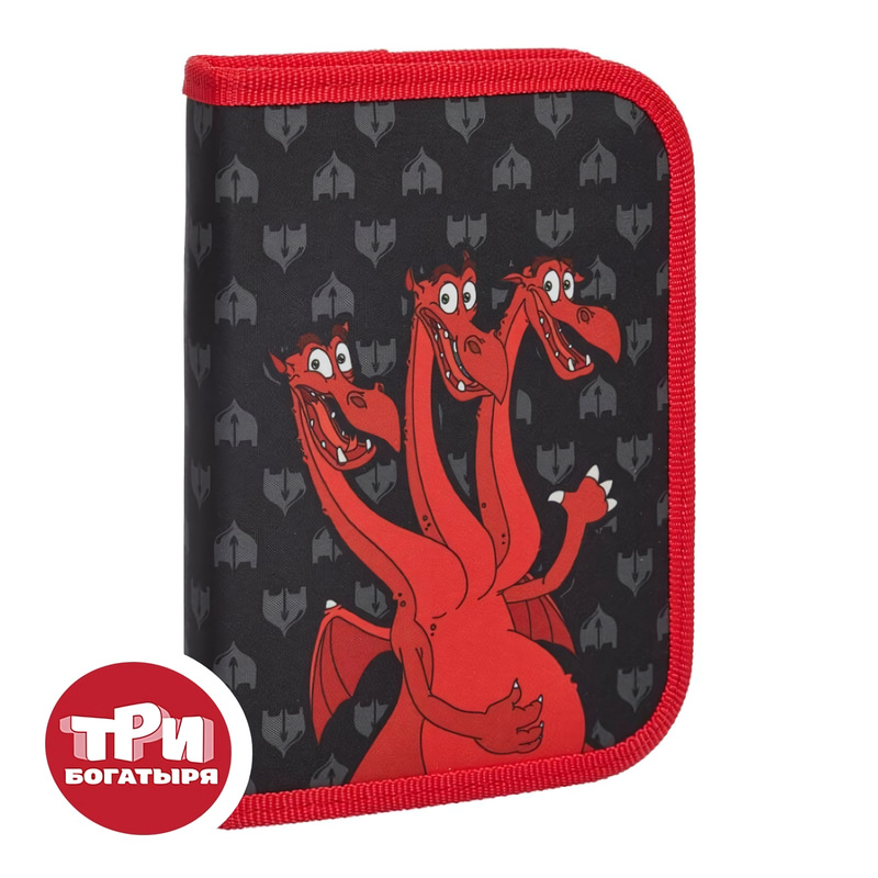 Изображение товара Односекционный пенал Комус Три богатыря Горыныч 19x13x2.5 см полиэстер