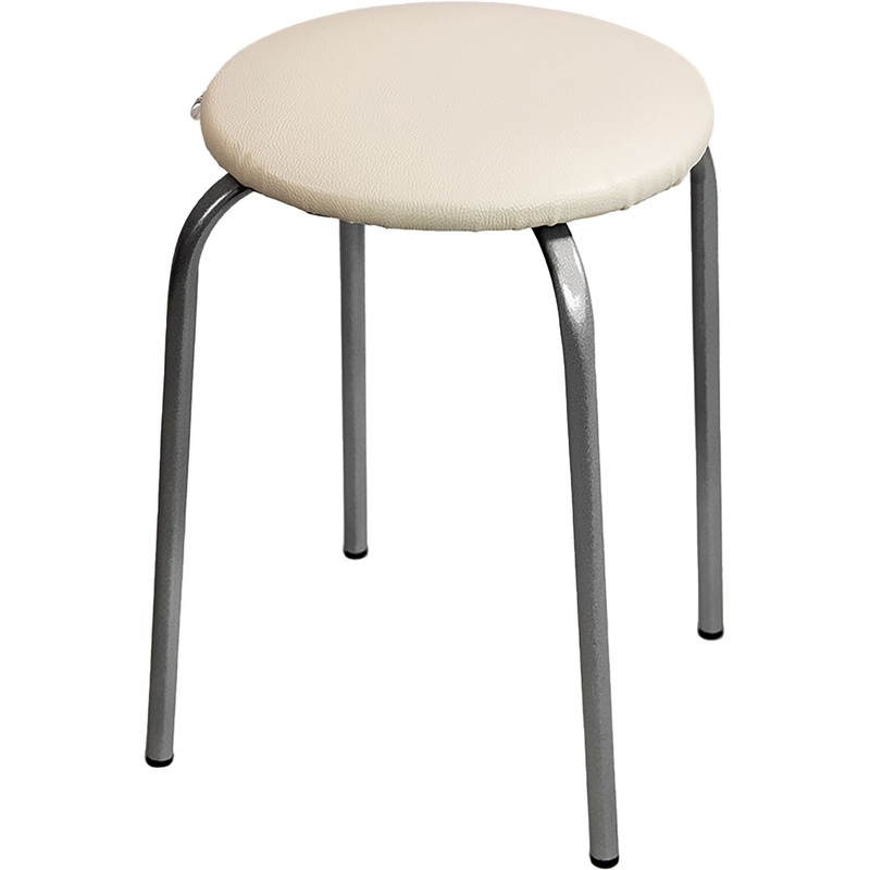 Изображение товара Табурет круглый ваниль (искуственная кожа, металл)