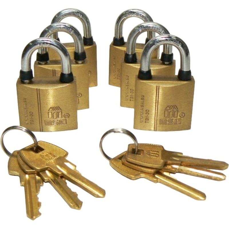 Изображение товара Навесной замок MSM TB1-АК-30 стальной с латунным корпусом 30мм