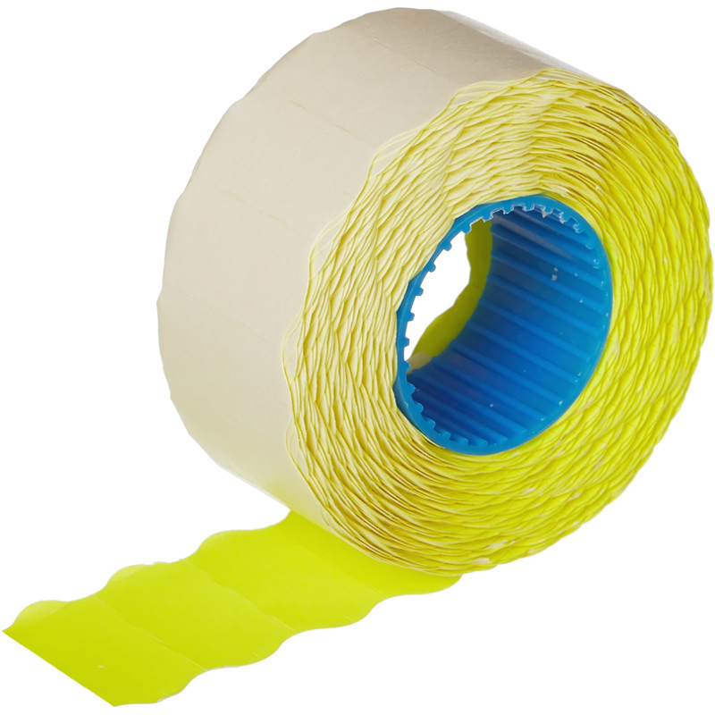 Изображение товара Этикет-лента волна желтая 26х12 мм стандарт 10 рулонов по 1000 этикеток