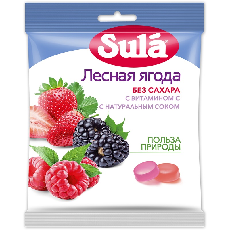 Изображение товара Леденцы Sula Лесная ягода без сахара 60 г