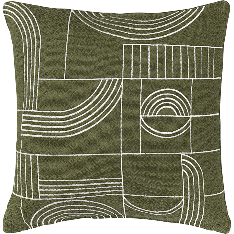 Изображение товара Декоративная подушка Tkano Cave maze 45x45 см хлопок зеленая