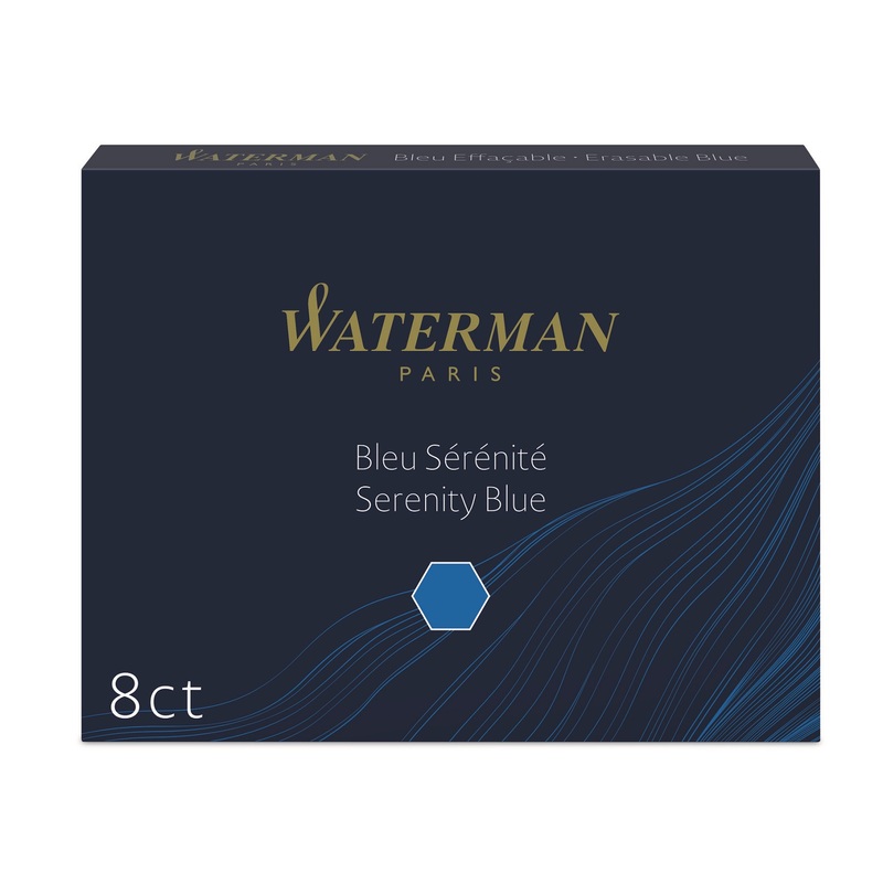 Изображение товара Картриджи чернильные для перьевой ручки Waterman Cartridge Size Standard синий (8 штук в упаковке, артикул производителя S0110860)