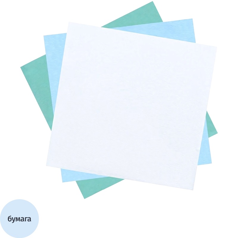 Изображение товара Бумага для стерилизации крепированная НПО Маркер 1000x1000 мм белая/зелёная (250 листов в упаковке)