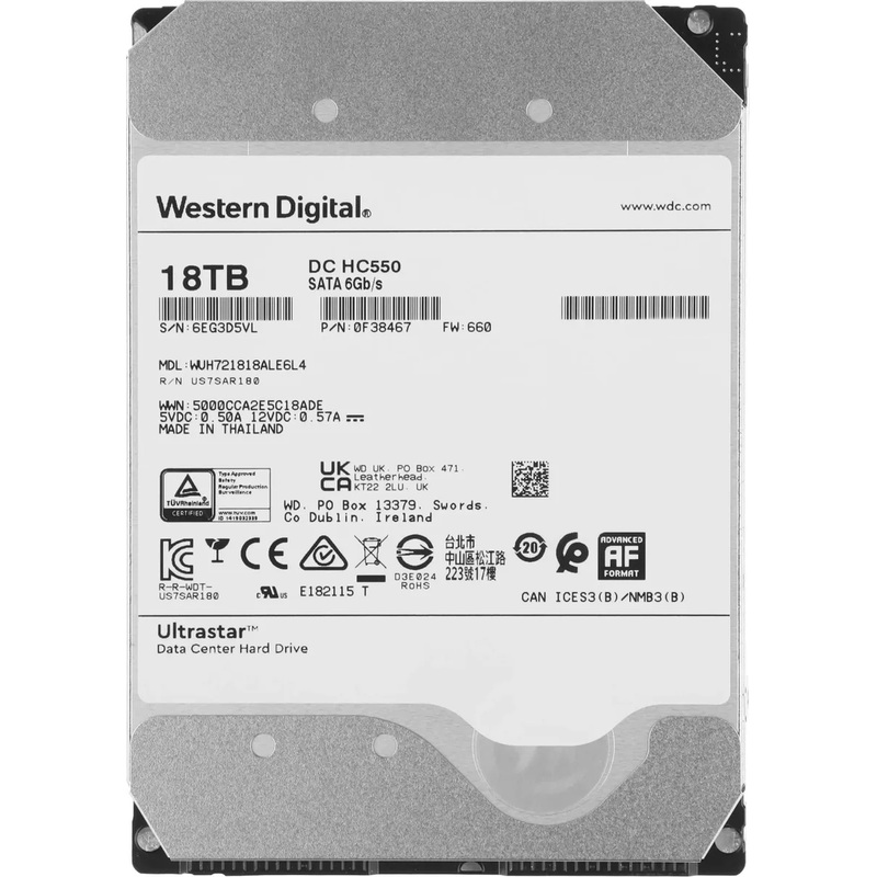 Изображение товара Жёсткий диск Western Digital 18 ТБ SATA 3.5 дюйма 7200 об/мин