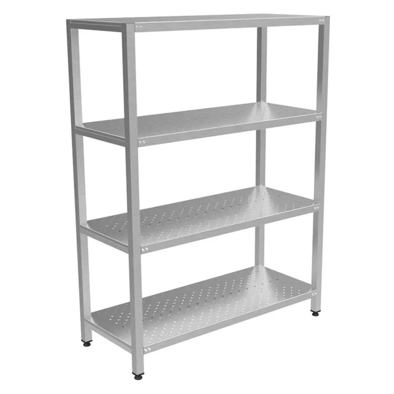 Изображение товара Стеллаж металлический Кобор СКТПР-60/40, 4 полки, регулируемые по высоте, нержавеющая сталь