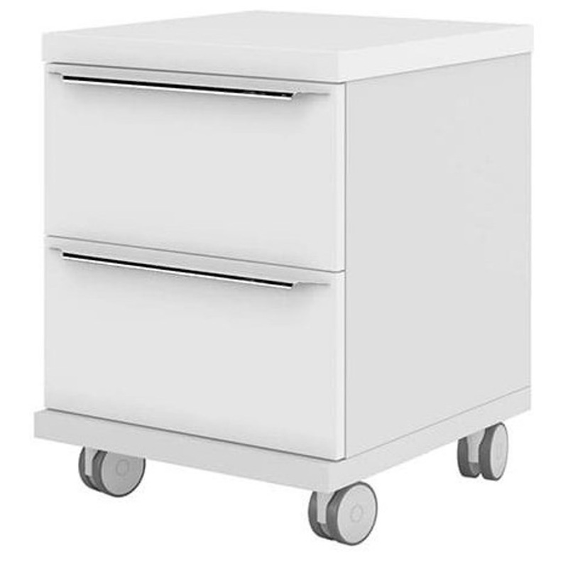 Изображение товара Тумба подкатная EMP201 с центральным замком белая 454х500х590 мм