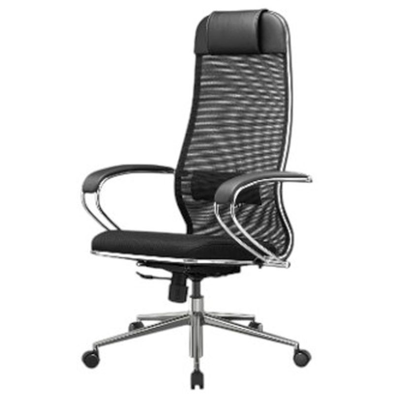Изображение товара Офисное кресло для руководителя черное эргономичное с подголовником