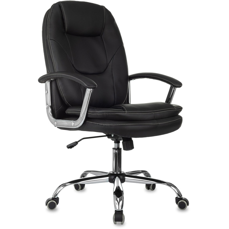 Изображение товара Кресло офисное для руководителя Бюрократ CH-868SL черное из экокожи с металлической крестовиной