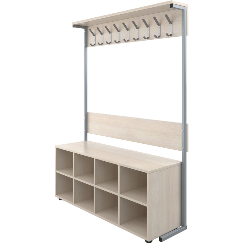 Изображение товара Вешалка односторонняя с тумбой для обуви 1600х1200х360 мм дуб шамони светлый