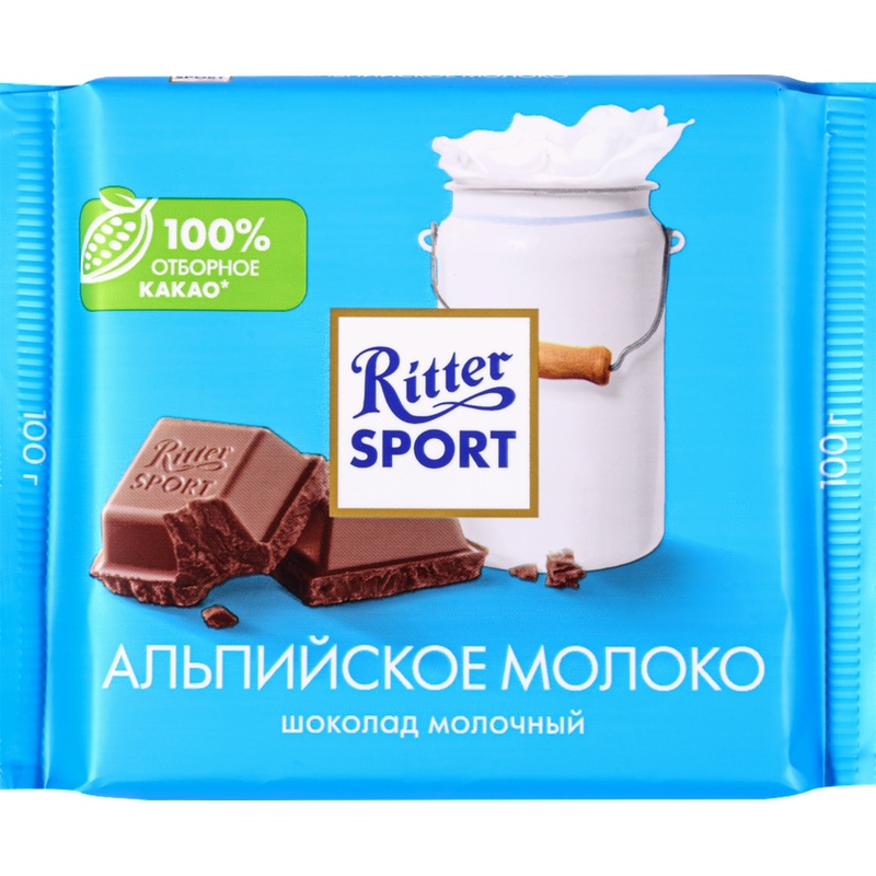 Изображение товара Шоколад Ritter Sport молочный с альпийским молоком 100 г
