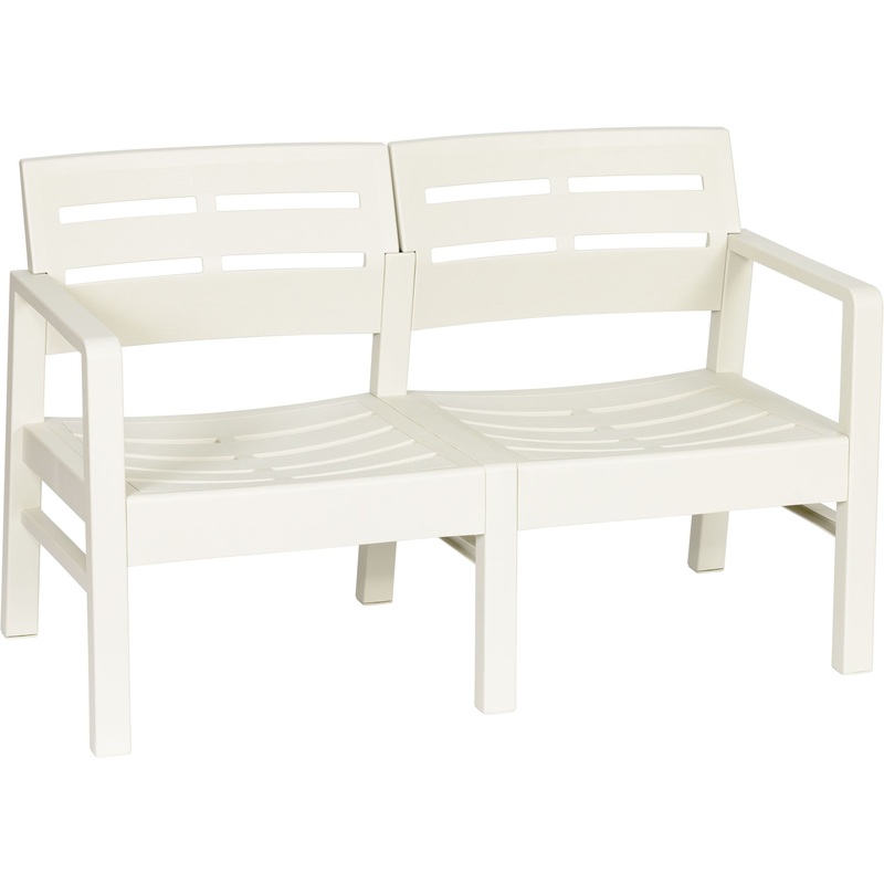 Изображение товара Диван садовый Рейки М 4001 белый 1200х580х750 мм для отдыха на улице