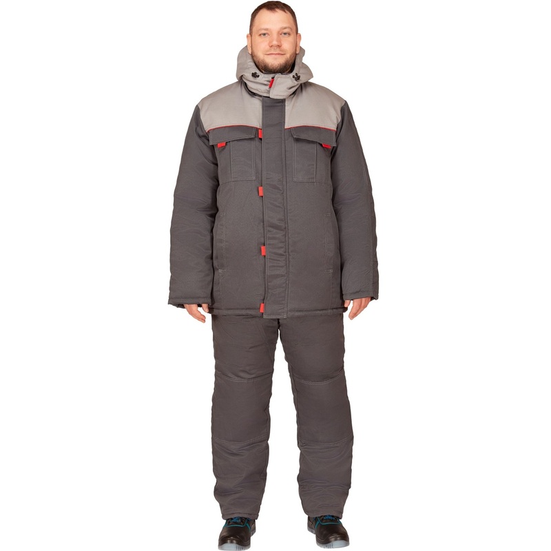 Изображение товара Костюм рабочий зимний мужской Фаворит-КБР серый/светло-серый 52-54