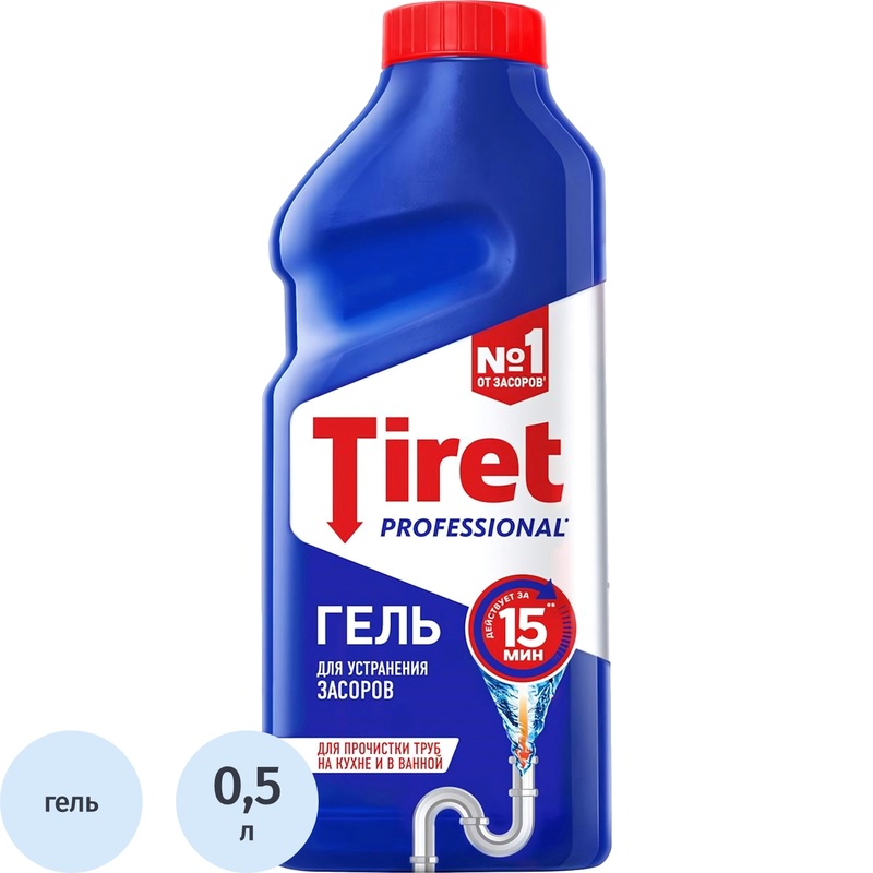Изображение товара Cредство для прочистки труб Tiret Professional гель 500 мл