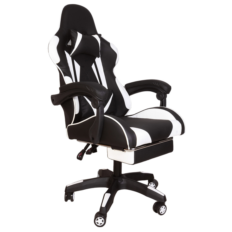 Изображение товара Игровое кресло Gramber А02 белое чёрное экокожа регулировки комфорт