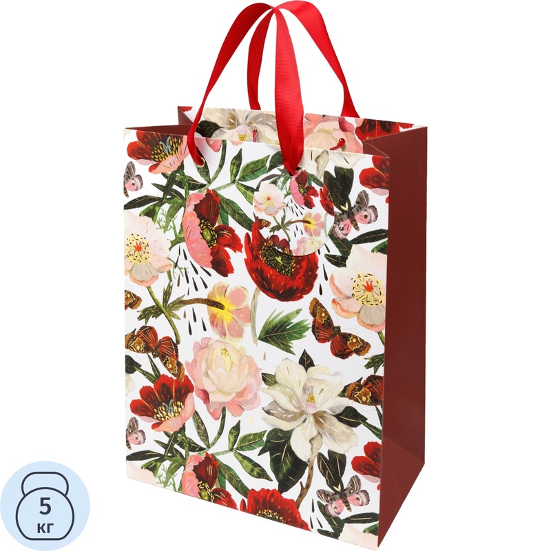 Изображение товара Подарочный пакет Bruno Visconti Premium Flora Пионы 32.4x13x26 см ламинация