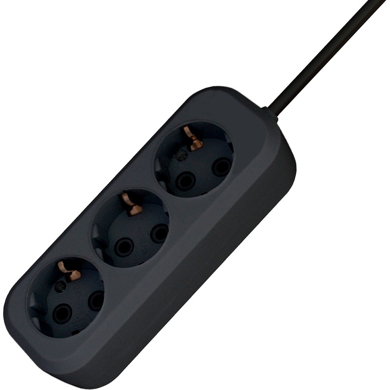 Изображение товара Удлинитель PROGIX US3GXB5 3 розетки 5 м с заземлением чёрный