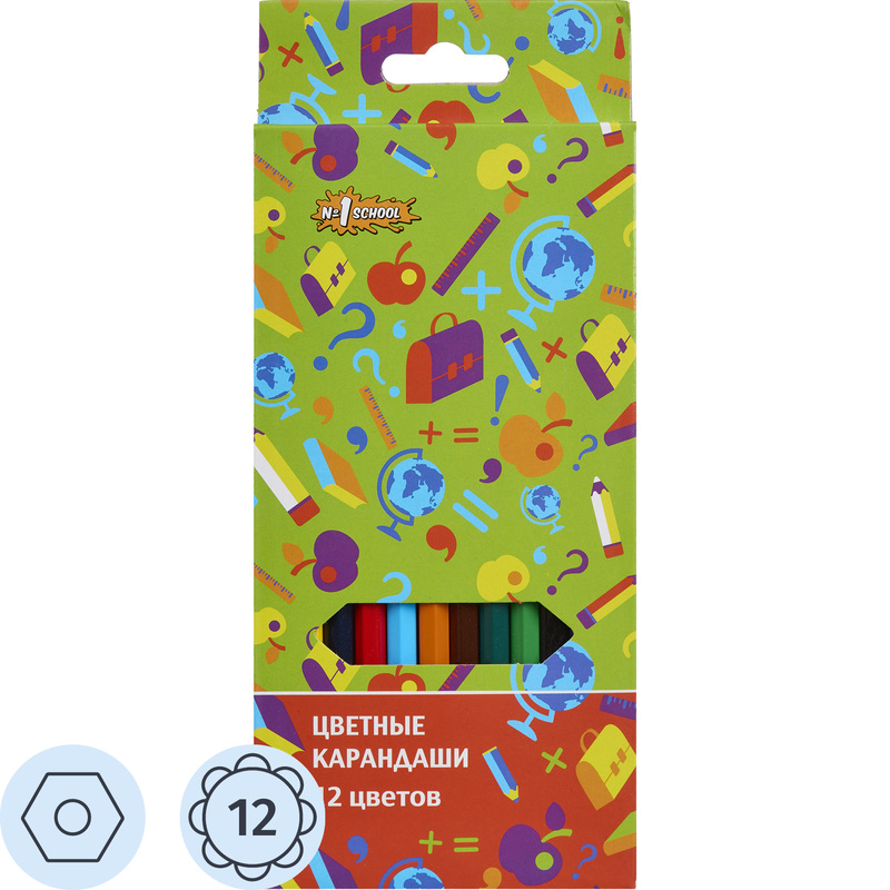 Изображение товара Набор цветных карандашей Выбор есть Отличник 12 цветов шестигранные корпус