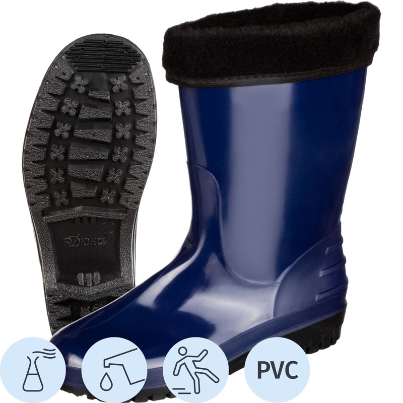 Изображение товара Сапоги рабочие женские 260 У ПВХ утеплённые с вкладным чулком синие размер 38