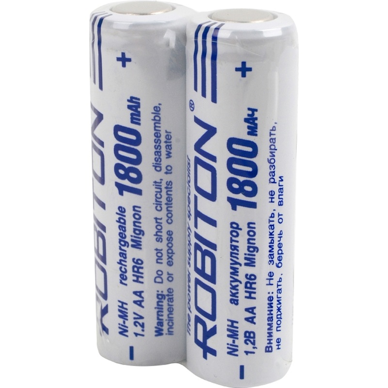 Изображение товара Аккумуляторы Robiton AA 1800 мАч Ni-Mh (2 шт) в термопленке