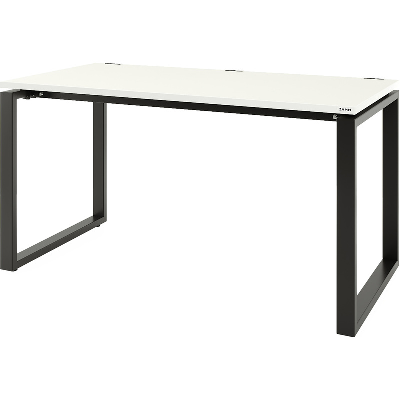 Изображение товара Стол прямой Zamm Зета 10451 (белый премиум/чёрный, 1400х700х745 мм)