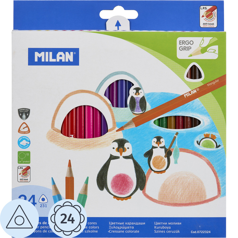 Изображение товара Карандаши цветные Milan 24 карандаша 24 цвета трёхгранные (0722324)