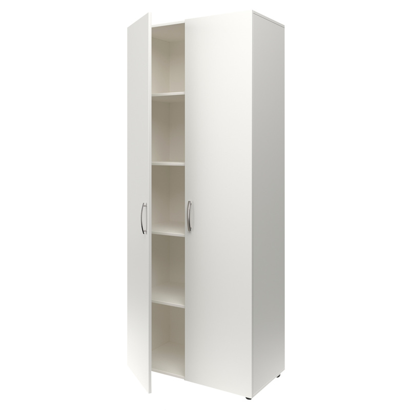 Изображение товара Шкаф закрытый широкий белый 800x420x1950 мм из ЛДСП с кромкой ПВХ