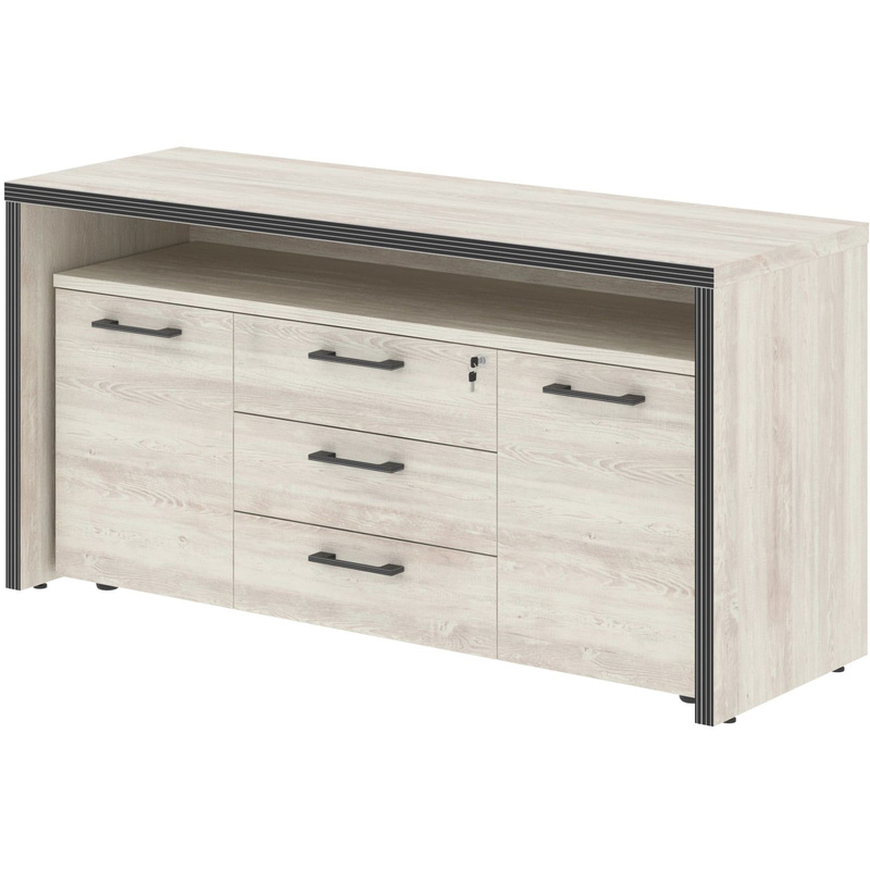 Изображение товара Тумба под фригобар Torr с центральным замком (сосна эдмонт, 1640х550х800 мм, 3 ящика)