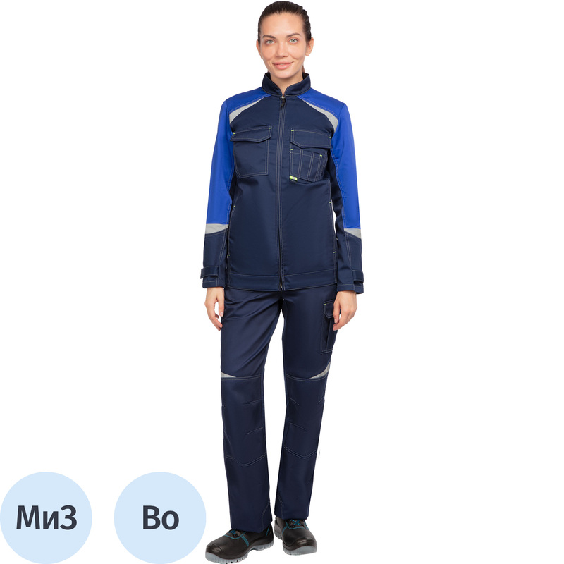 Изображение товара Куртка рабочая летняя женская Грегаль (л23) с СОП синяя/васильковая (размер 96-100 (48-50), рост 170-176)