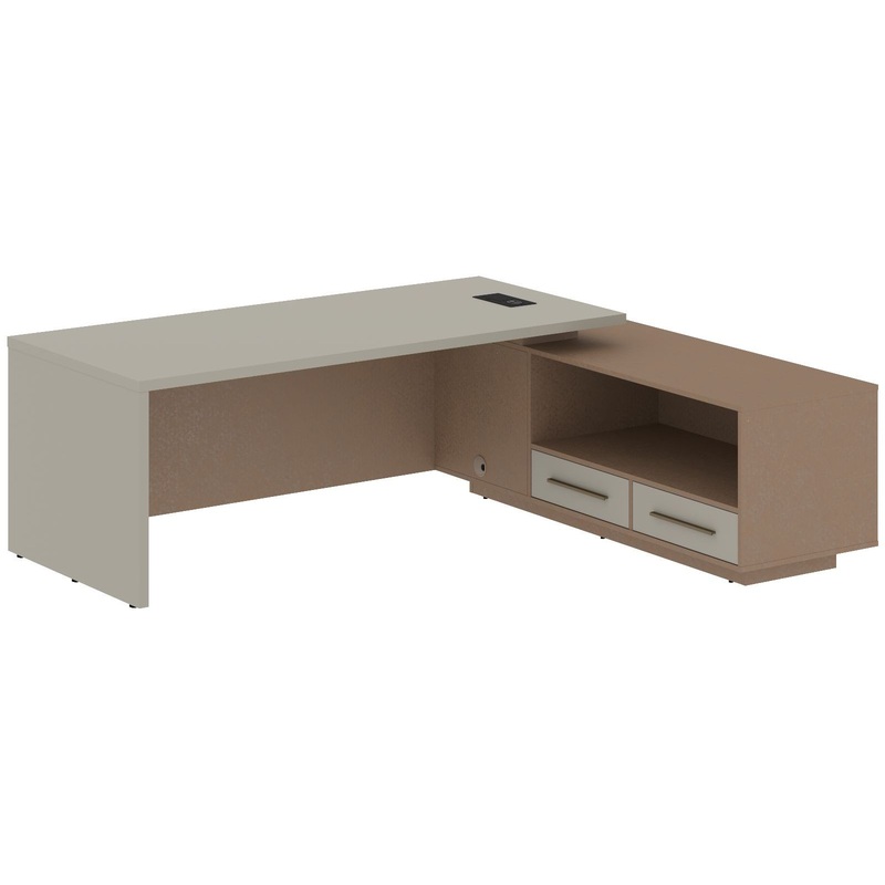 Изображение товара Стол руководителя с тумбой (аметист/кобра, 1200х750х1200 мм)