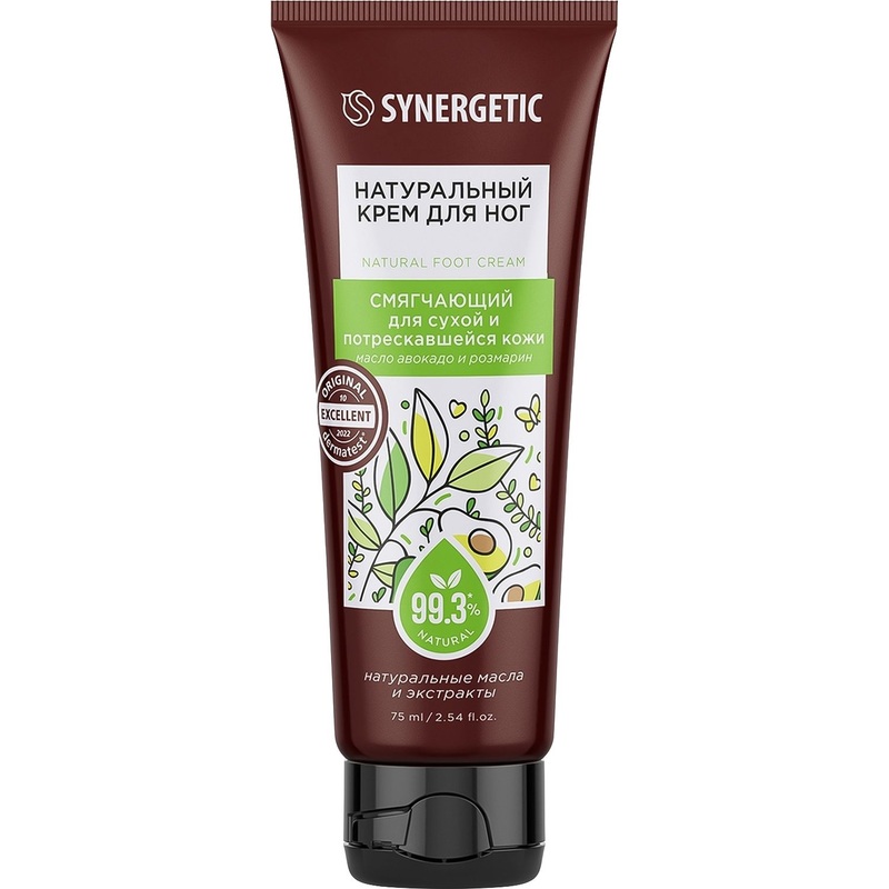 Изображение товара Крем для ног Synergetic для уход за сухой кожей 75 мл