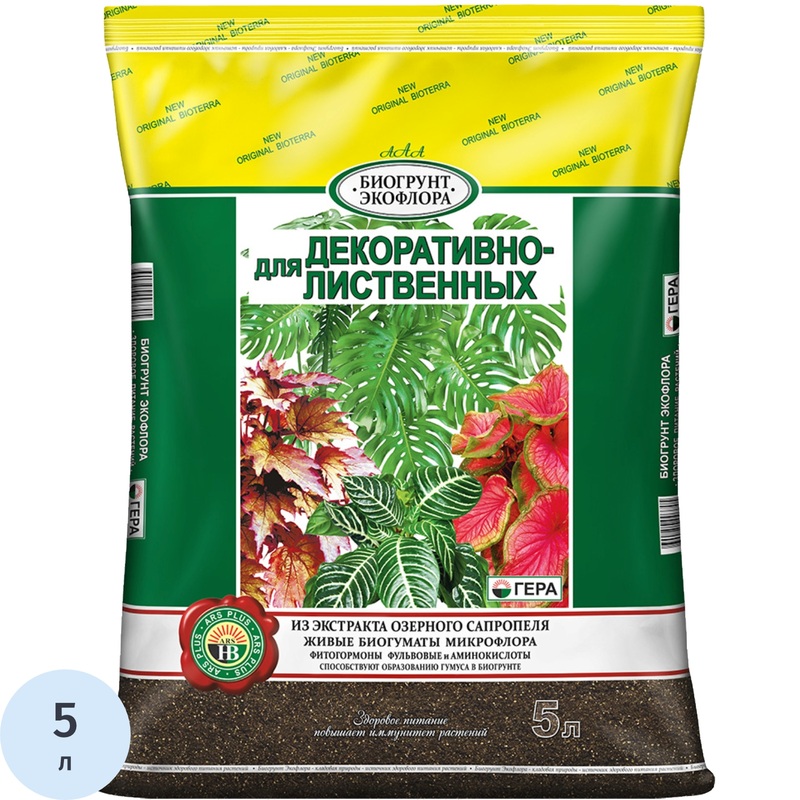 Изображение товара Грунт для декоративно-лиственных Гера Био 5 л