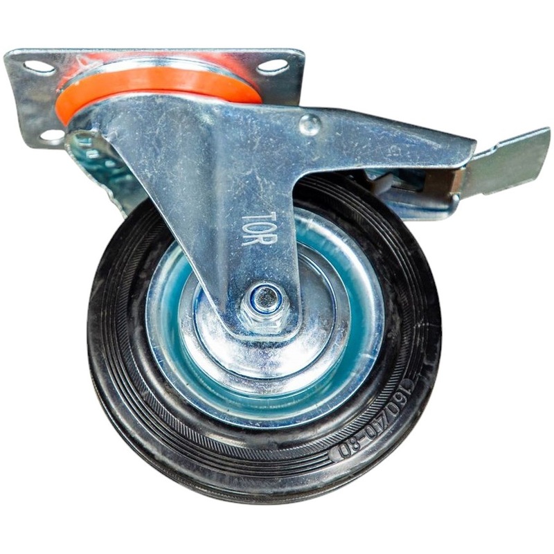 Изображение товара Промышленные поворотные колеса с тормозом 160 мм для тележек и оборудования