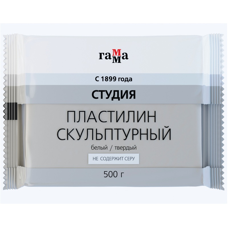 Изображение товара Пластилин скульптурный Гамма Студия белый 500 г твёрдый