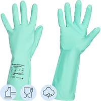 Перчатки нитриловые Vileda Professional с хлопковым напылением зеленые  (размер 8.5-9, L, 174383)