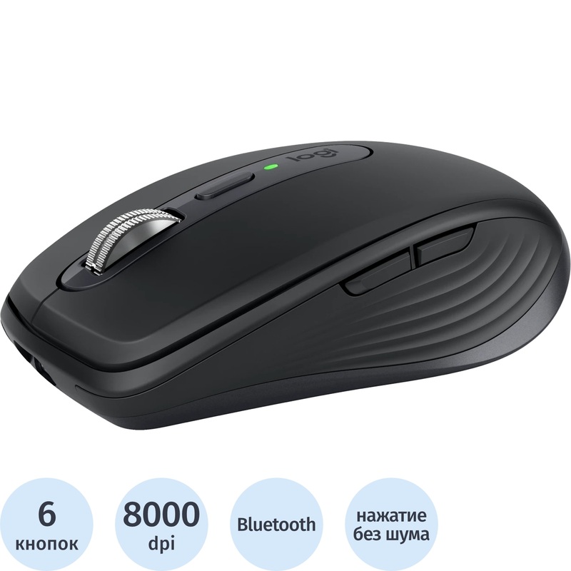 Изображение товара Мышь беспроводная Logitech MX Anywhere 3S чёрная (910-006929)
