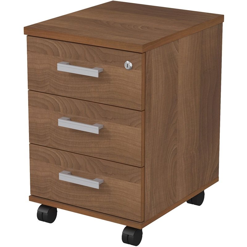 Изображение товара Тумба подкатная 2ТЗ.004 с замком, шамони темный, 3 ящика