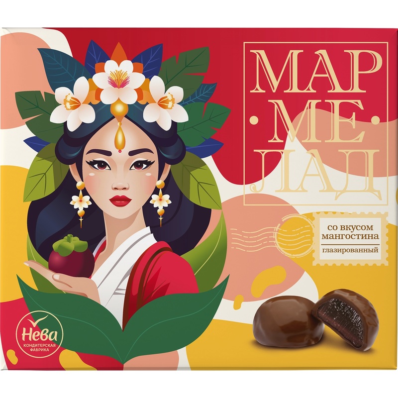 Изображение товара Мармелад Нева со вкусом мангостина 180 г глазированный